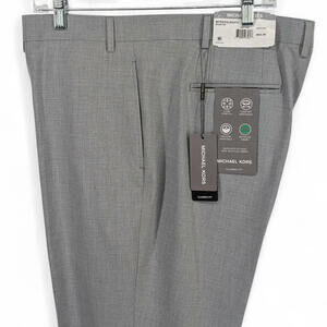 Michael Kors Men's Classic Fit Stretch Dress Pants Light Grey 36 x 32